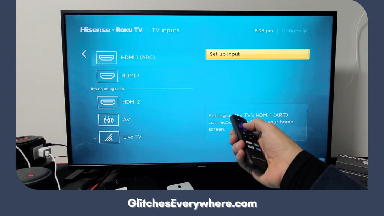 Select The Setup Input Option On The Particular Roku Input You Wish To Choose