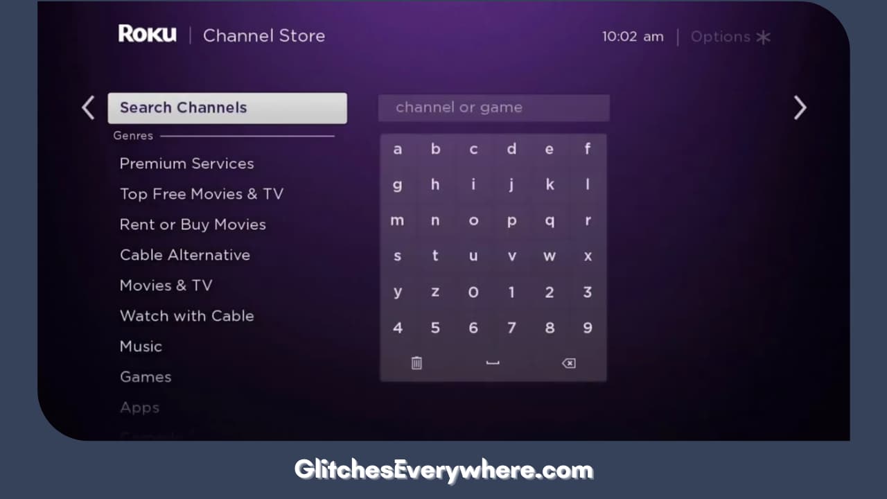 Further, Find The Search Channels Option