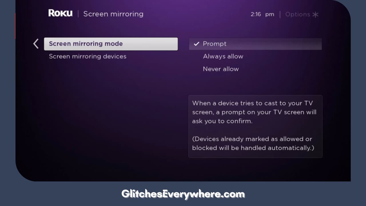 Finally, Choose The Screen Mirroring Mode.